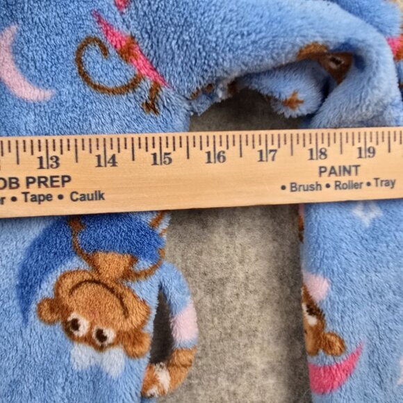 Faded Glory Girls Fleece Blue Robe Monkey Print Flame Resistant - Picture 7 of 7